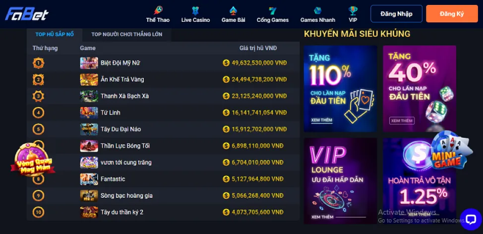 Ưu đãi và khuyến mãi hấp dẫn từ g666 apk